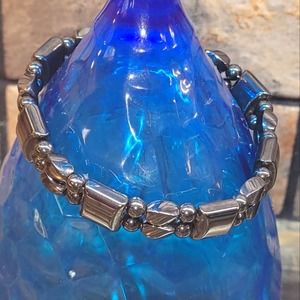 Vintage 925 Silver Hematite Bracelet